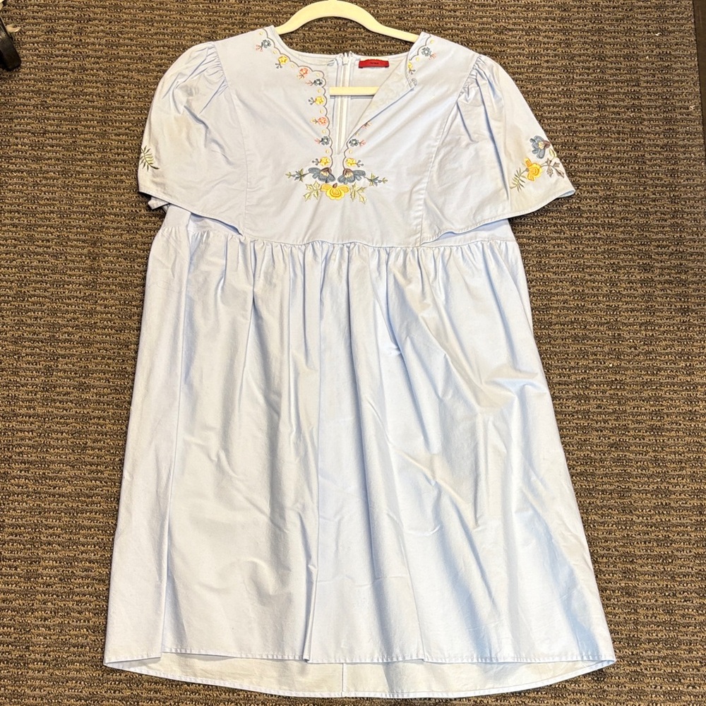 Light Blue Embroidered Dress